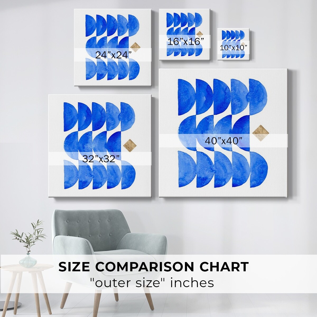 Sapphire Halves I-Gallery Wrapped Canvas