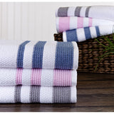 Sapphire Resort Caycee Textured Vintage Border Ensemble - 6 Piece Towel Set