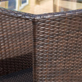 Sarah Outdoor 3-piece Square Wicker Bistro Chat Set by Christopher Knight Home