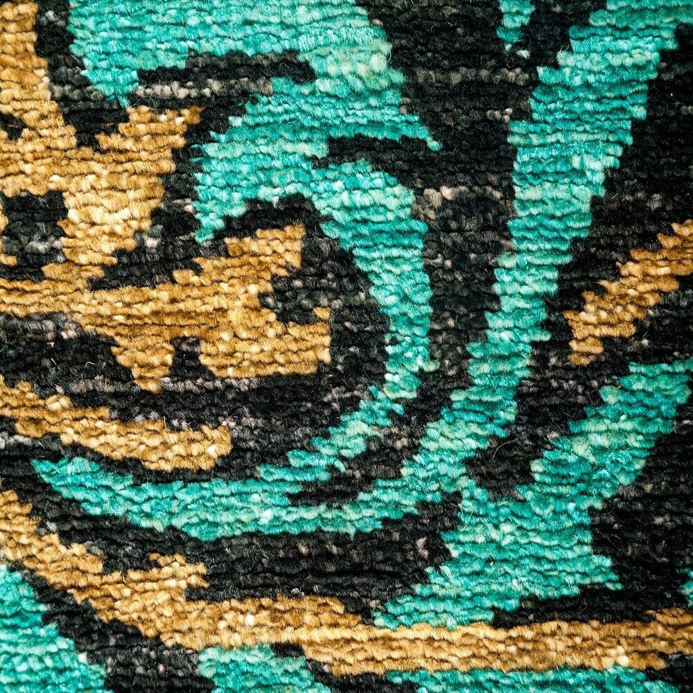 Overton Arts & Crafts, One-of-a-Kind Hand-Knotted Area Rug - Black, 4' 10" x 8' 0" - 4'10" x 8'/Surplus