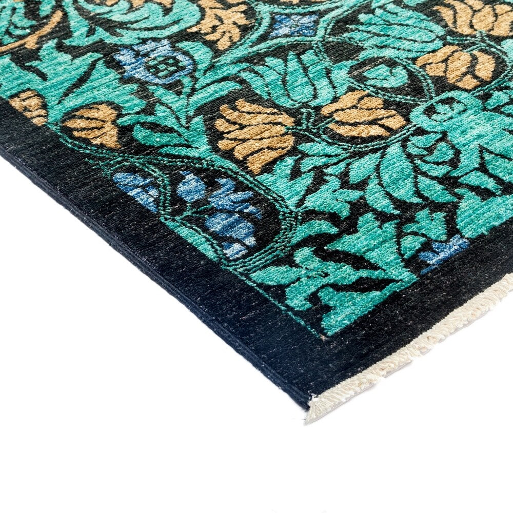 Overton Arts & Crafts, One-of-a-Kind Hand-Knotted Area Rug - Black, 4' 10" x 8' 0" - 4'10" x 8'/Surplus