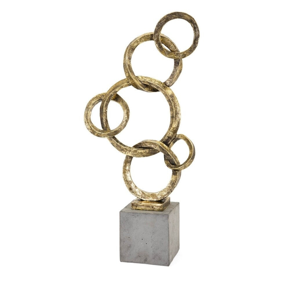 Sarovar Large Ring Statuary, Gold - Benzara