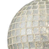 Satin Nickel 1-Light Mini Pendant With Silver Glass Squares On Glass