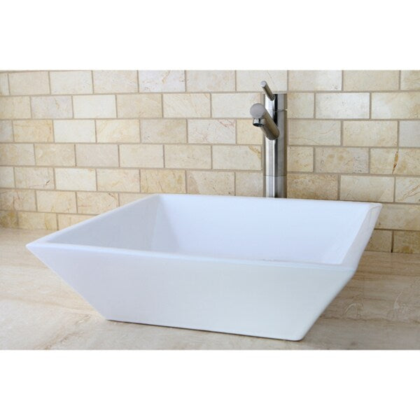 Satin-Nickel Faucet and Vitreous-China Bathroom Sink