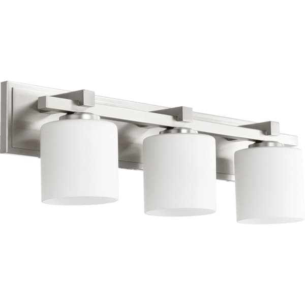 Satin Nickel and Satin Opal 3-light Vanity Lighting