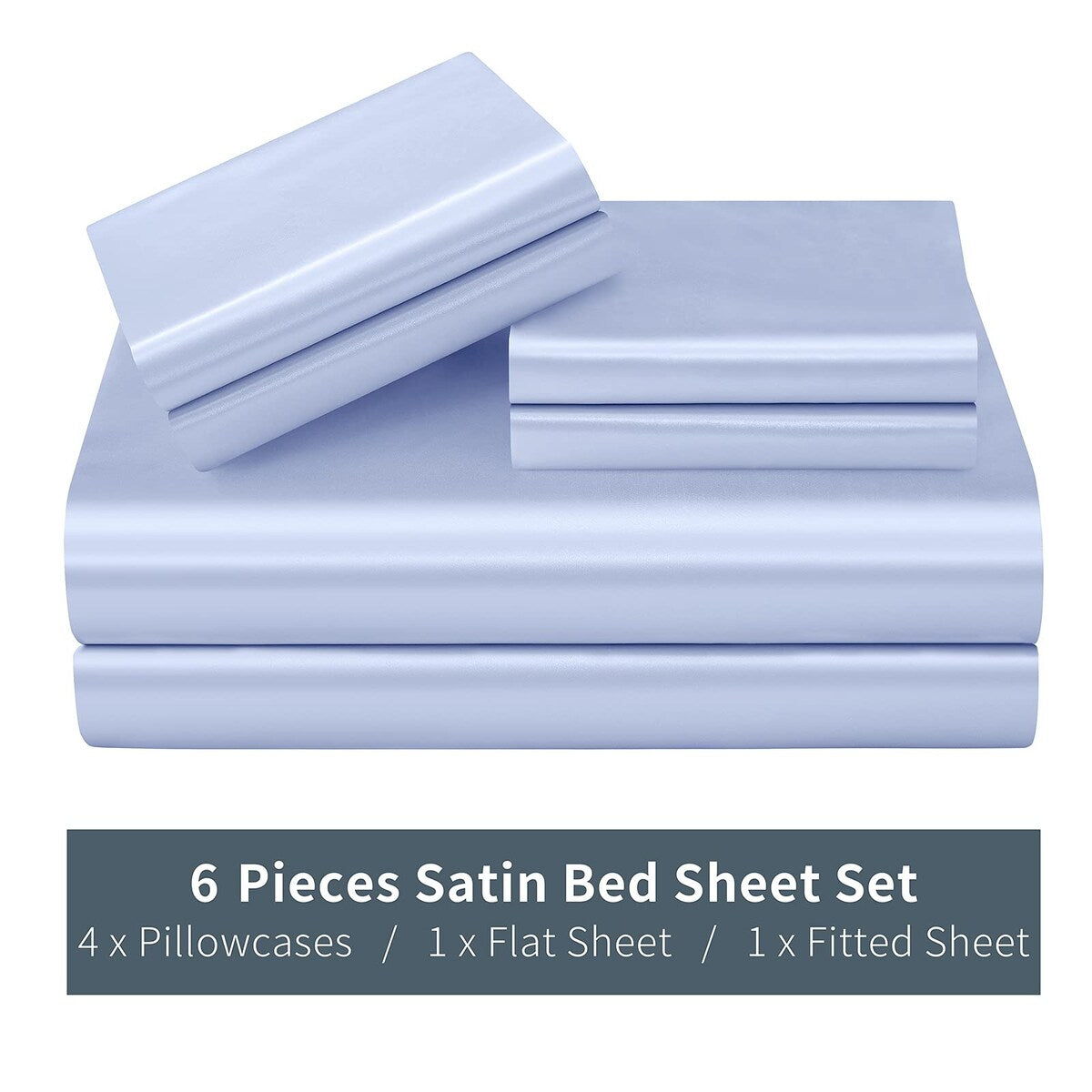 Satin Sheets King(6 Pieces, Taupe)Luxury Silky Satin Bed Sheets King Bedding Set,1 Satin Fitted Sheet 1 Flat Sheet 4 Pillow