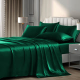 Satin Sheets King(6 Pieces, Taupe)Luxury Silky Satin Bed Sheets King Bedding Set,1 Satin Fitted Sheet 1 Flat Sheet 4 Pillow