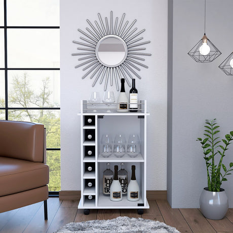 Savannah 6-Bottle 3-Shelf Bar Cart