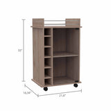 Savannah 6-Bottle 3-Shelf Bar Cart