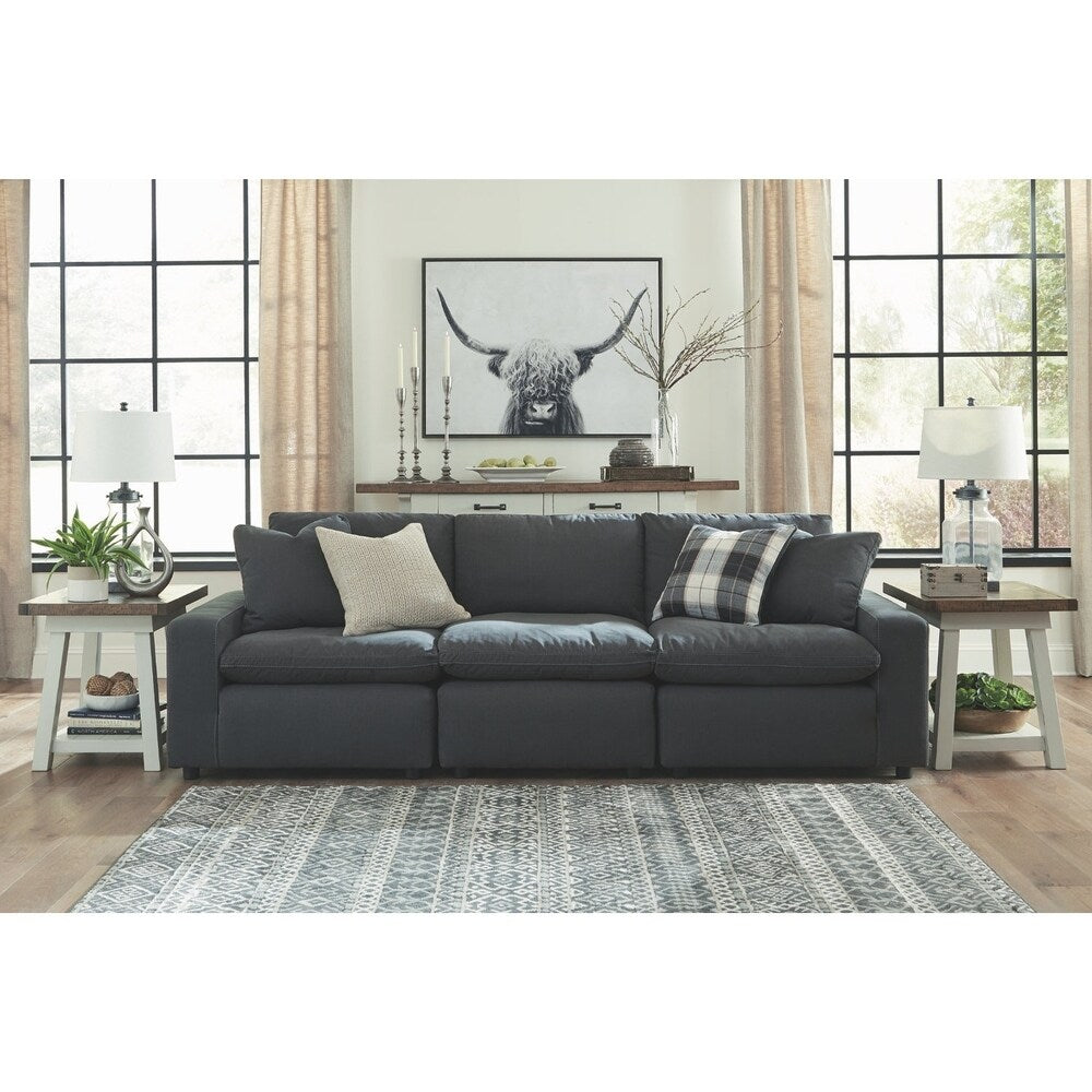 Savesto 3-Piece Contemporary Sectional - Charcoal