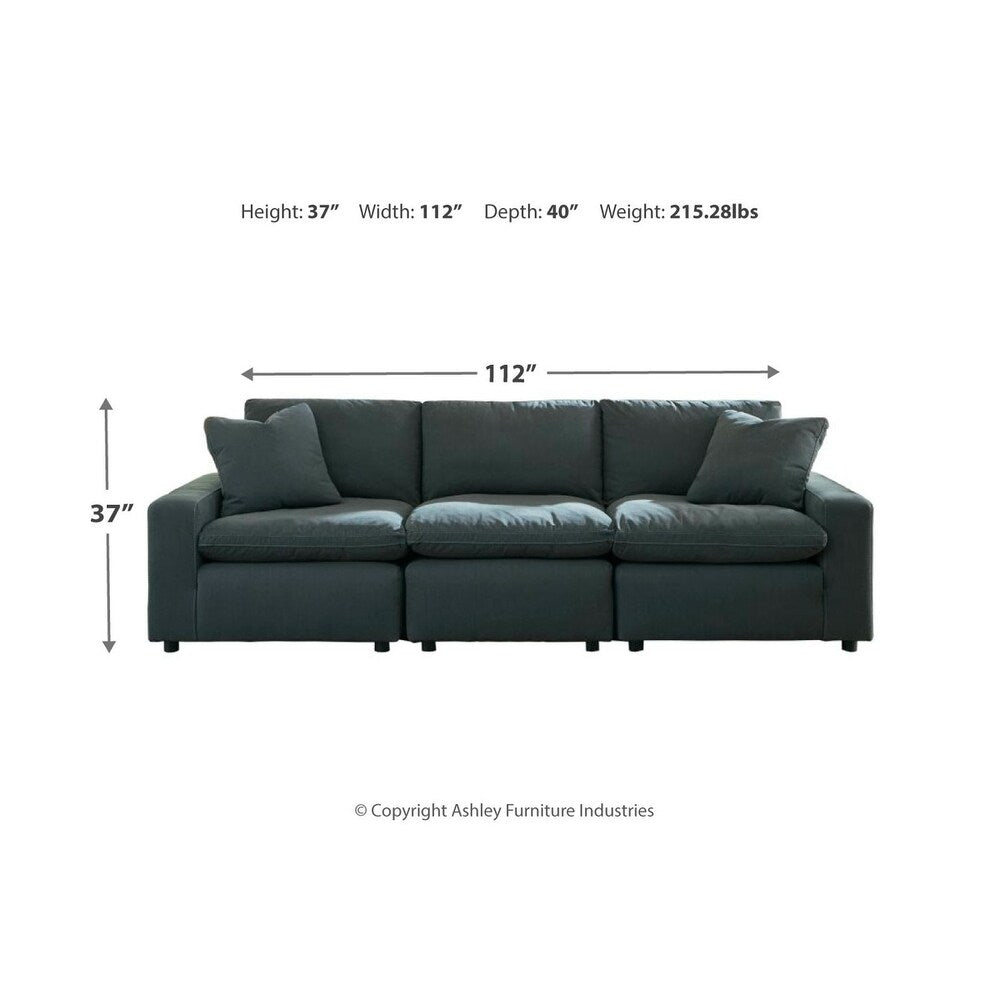 Savesto 3-Piece Contemporary Sectional - Charcoal