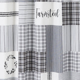 Sawyer Mill Black Stenciled Patchwork Shower Curtain 72x72
