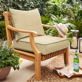 Sawyer Sunbrella Beige Indoor/ Outdoor Chair Cushion and Pillow Set