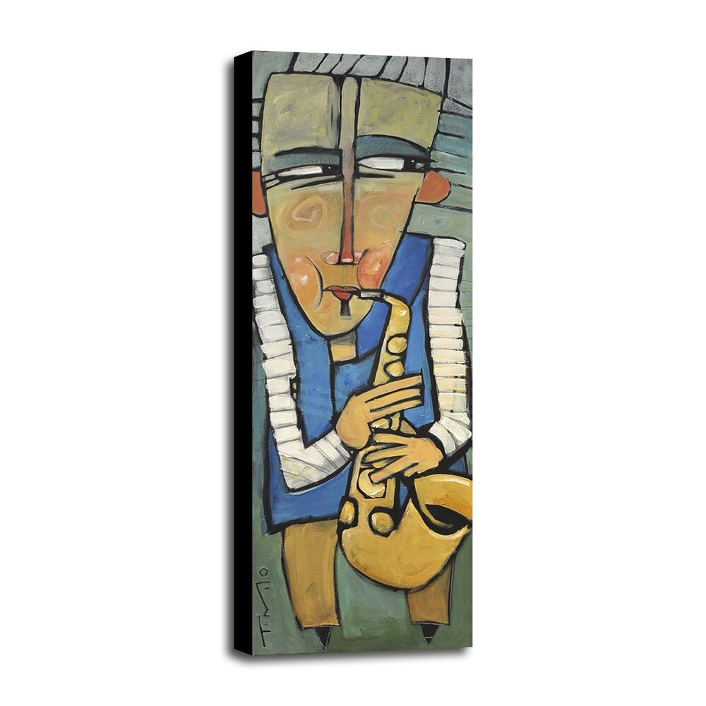 Saxophone Player-TIMNYB130199 Print 15.25"x5" by Tim Nyberg