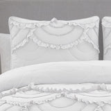 DESIGN STUDIO Scallop Ruffle Garment Washed Soft Solid Quilt Set