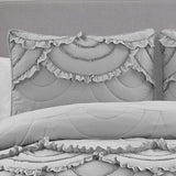 DESIGN STUDIO Scallop Ruffle Garment Washed Soft Solid Quilt Set