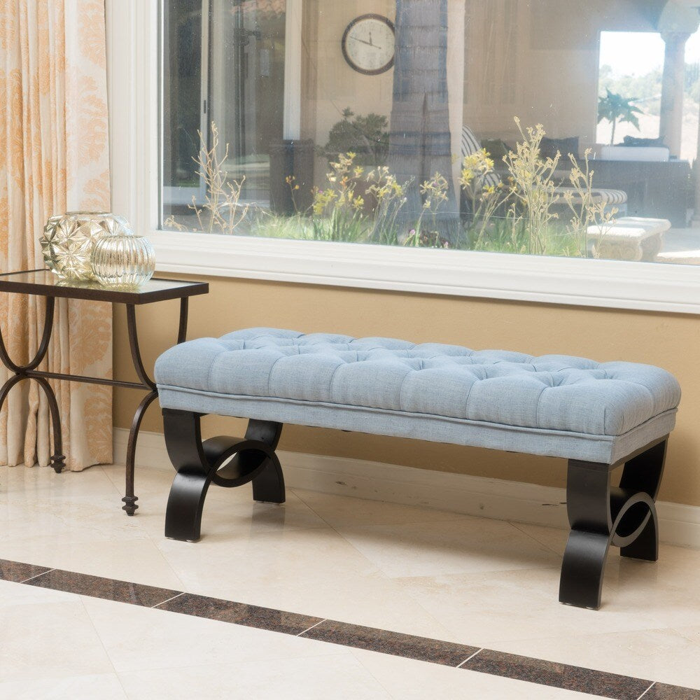 Scarlette Tufted Fabric Ottoman Bench by Christopher Knight Home - 41.00" L x 17.25" W x 16.75" H