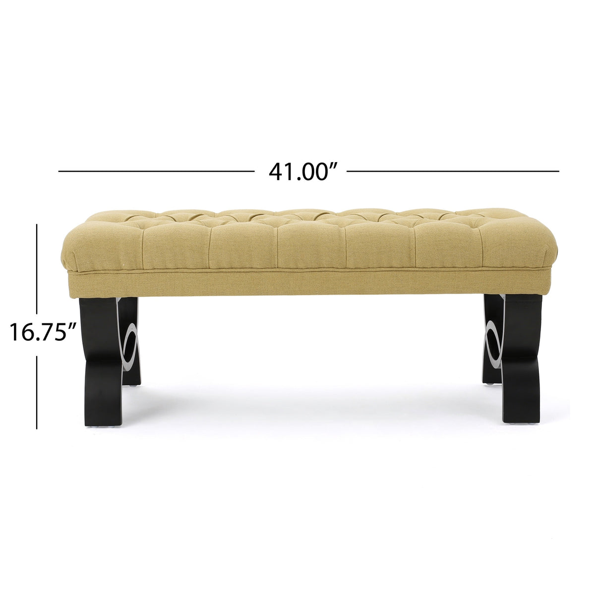 Scarlette Tufted Fabric Ottoman Bench by Christopher Knight Home - 41.00" L x 17.25" W x 16.75" H