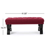 Scarlette Tufted Fabric Ottoman Bench by Christopher Knight Home - 41.00" L x 17.25" W x 16.75" H