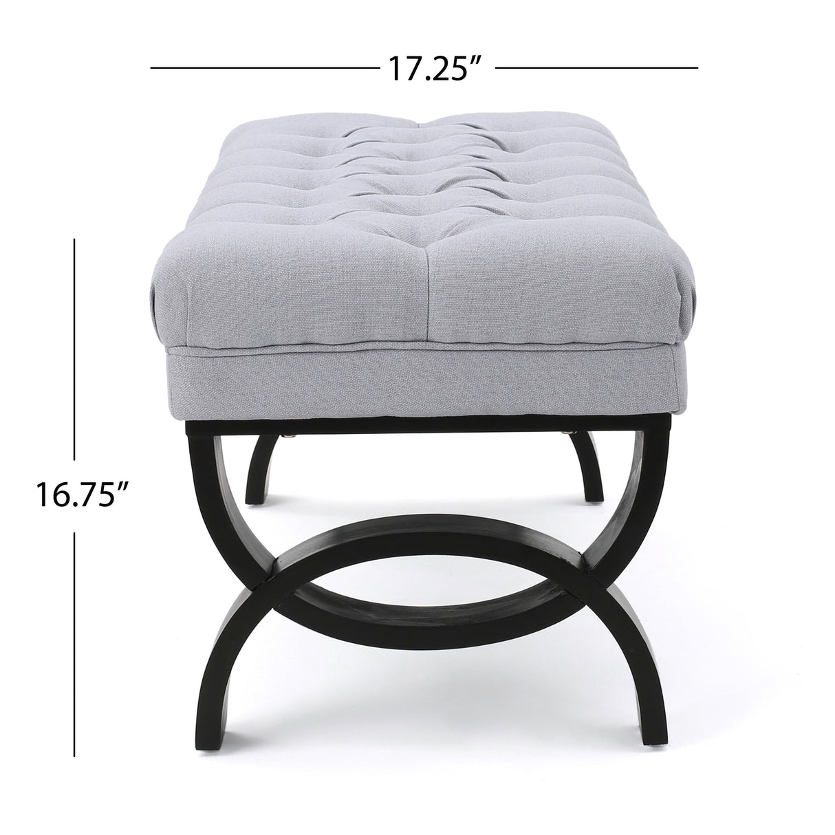 Scarlette Tufted Fabric Ottoman Bench by Christopher Knight Home - 41.00" L x 17.25" W x 16.75" H