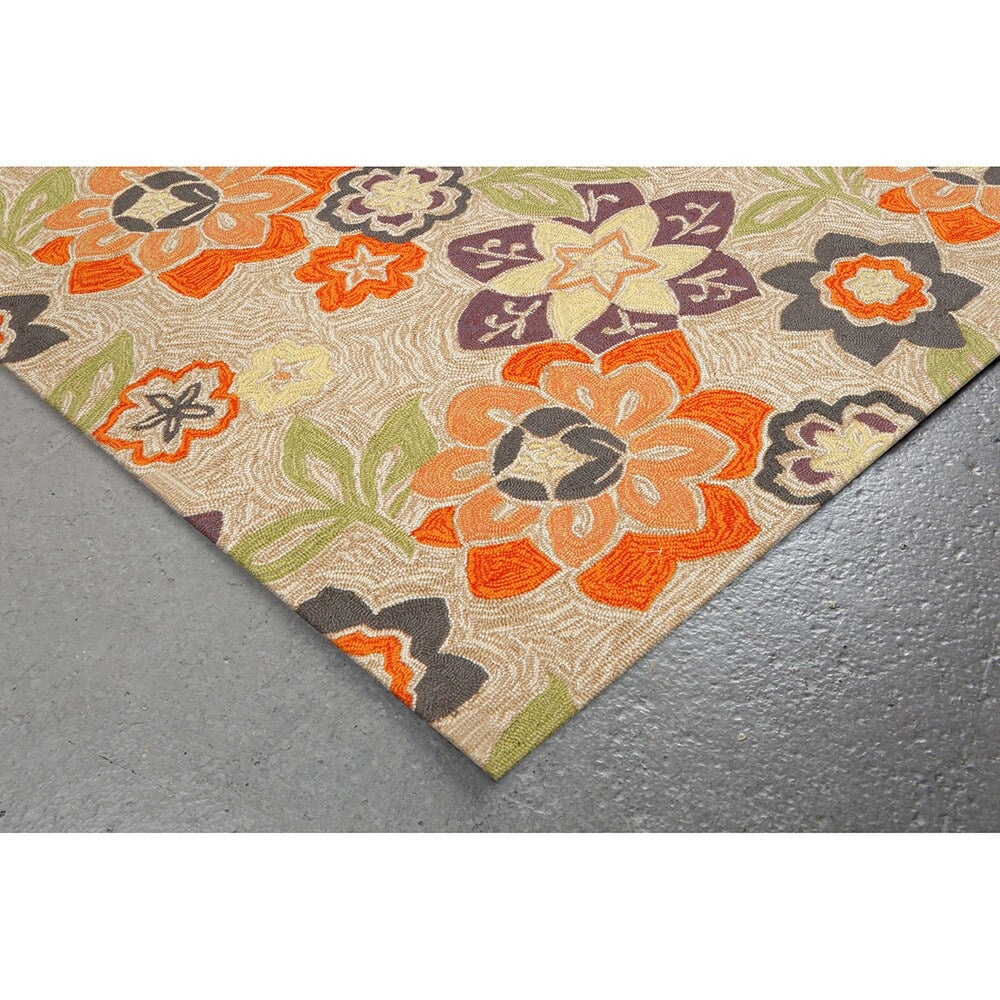 Liora Manne Scattered Flowers Purple Outdoor Rug (2'X8') - 2' x 8'