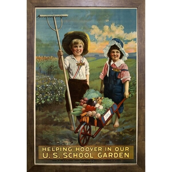 School Garden-VINAPP122843 Framed Print 20"x13.25" by Vintage Apple Collection