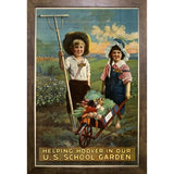 School Garden-VINAPP122843 Framed Print 20"x13.25" by Vintage Apple Collection