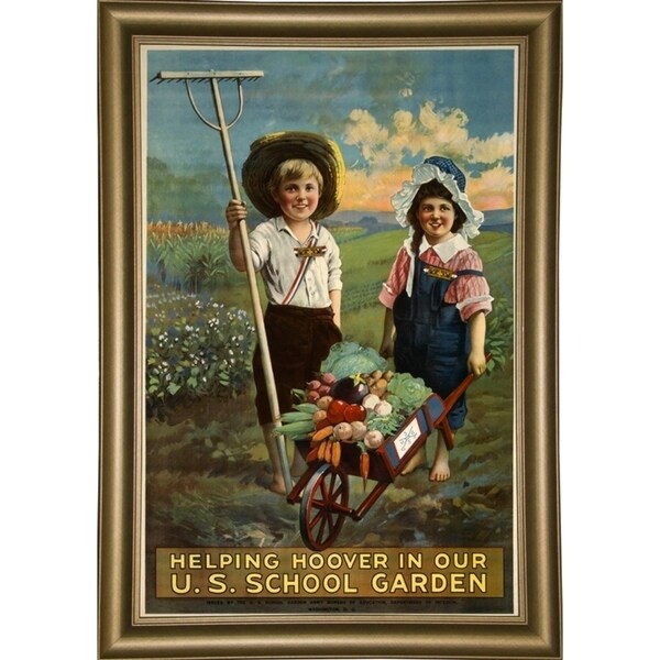 School Garden-VINAPP122843 Framed Print 20"x13.25" by Vintage Apple Collection