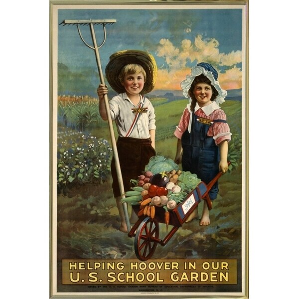 School Garden-VINAPP122843 Framed Print 20"x13.25" by Vintage Apple Collection