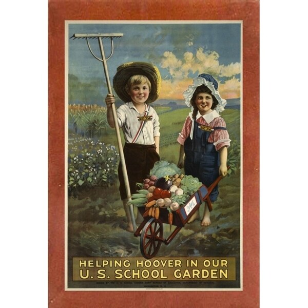 School Garden-VINAPP122843 Framed Print 20"x13.25" by Vintage Apple Collection