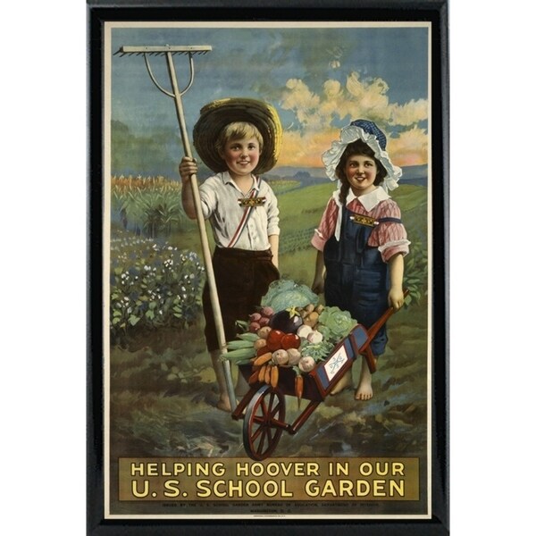 School Garden-VINAPP122843 Framed Print 20"x13.25" by Vintage Apple Collection