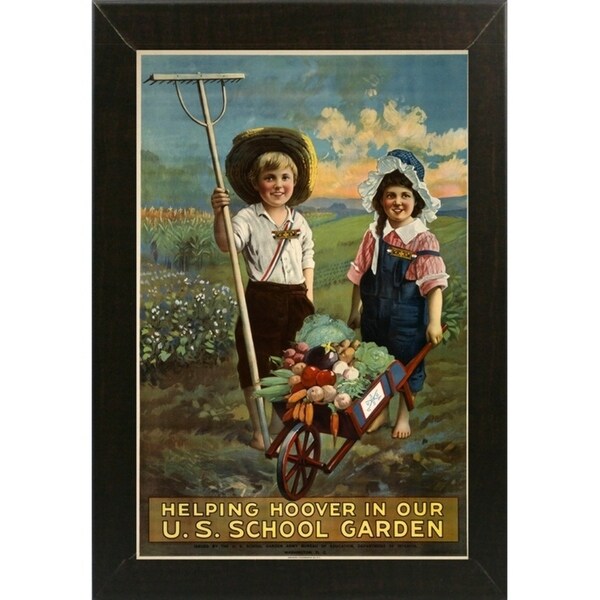 School Garden-VINAPP122843 Framed Print 20"x13.25" by Vintage Apple Collection