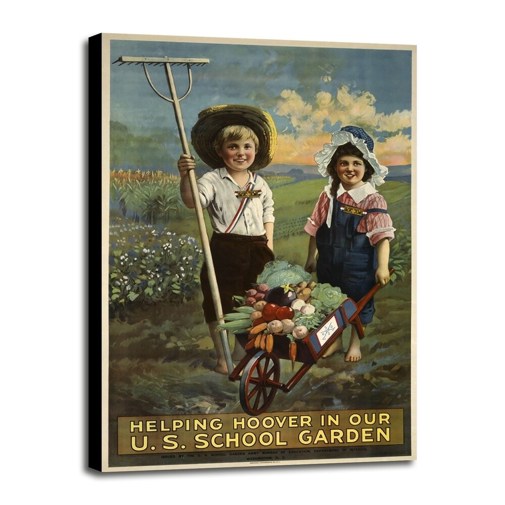School Garden-VINAPP122843 Framed Print 20"x13.25" by Vintage Apple Collection