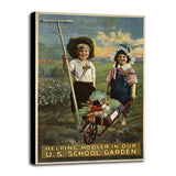 School Garden-VINAPP122843 Framed Print 20"x13.25" by Vintage Apple Collection