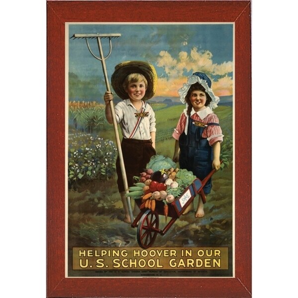 School Garden-VINAPP122843 Framed Print 20"x13.25" by Vintage Apple Collection
