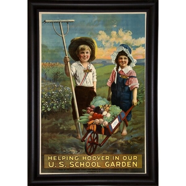 School Garden-VINAPP122843 Framed Print 20"x13.25" by Vintage Apple Collection