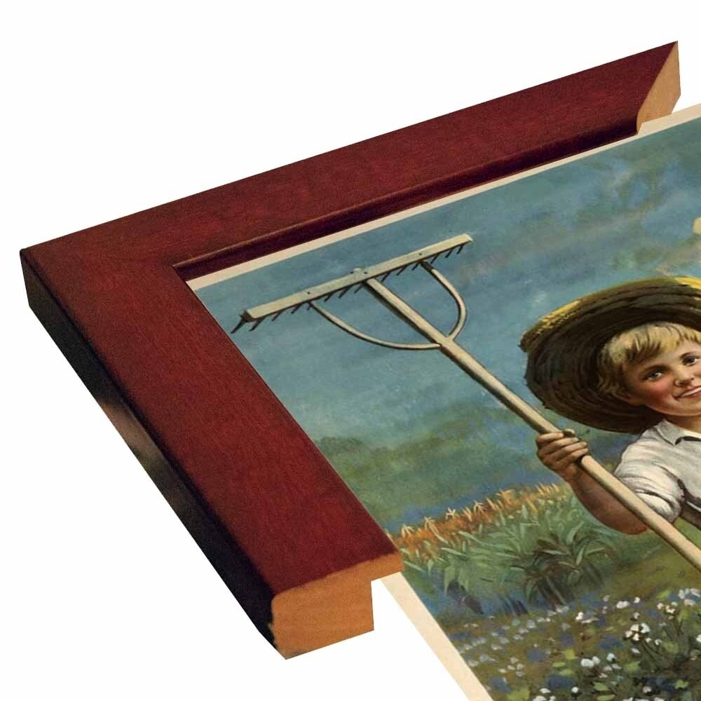 School Garden-VINAPP122843 Framed Print 20"x13.25" by Vintage Apple Collection