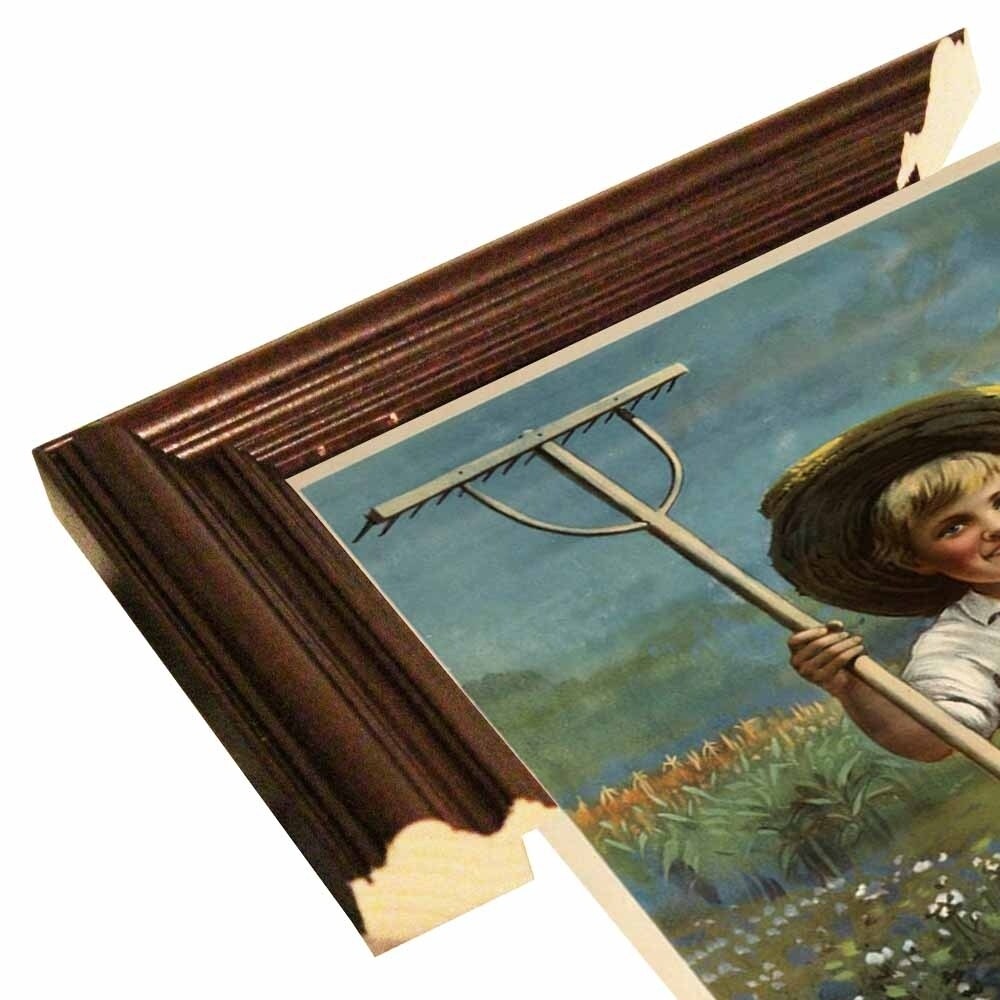 School Garden-VINAPP122843 Framed Print 20"x13.25" by Vintage Apple Collection