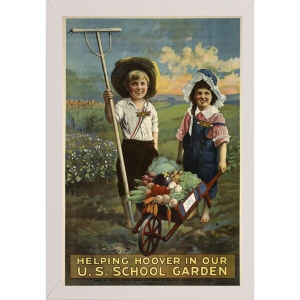 School Garden-VINAPP122843 Framed Print 20"x13.25" by Vintage Apple Collection
