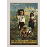School Garden-VINAPP122843 Framed Print 20"x13.25" by Vintage Apple Collection