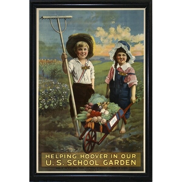 School Garden-VINAPP122843 Framed Print 20"x13.25" by Vintage Apple Collection