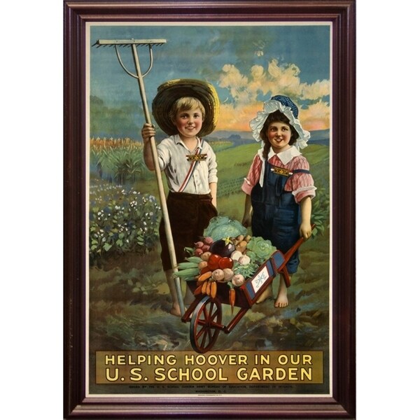 School Garden-VINAPP122843 Framed Print 20"x13.25" by Vintage Apple Collection