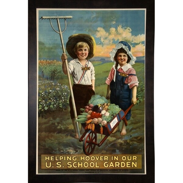 School Garden-VINAPP122843 Framed Print 20"x13.25" by Vintage Apple Collection