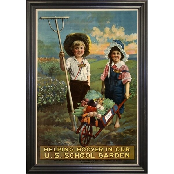 School Garden-VINAPP122843 Framed Print 20"x13.25" by Vintage Apple Collection