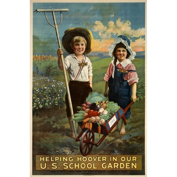 School Garden-VINAPP122843 Framed Print 20"x13.25" by Vintage Apple Collection