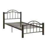Scintilating Full Metal Bed With Slats , Black