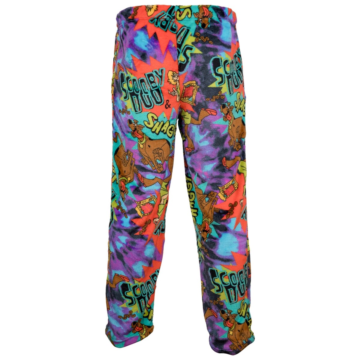 ScoobyDoo And Shaggy TieDye Mens Plush Sleep Pants