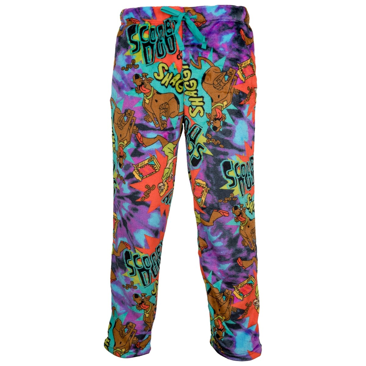 ScoobyDoo And Shaggy TieDye Mens Plush Sleep Pants