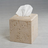 Scotia Travertine Marble Tissue Box Cover - Beige