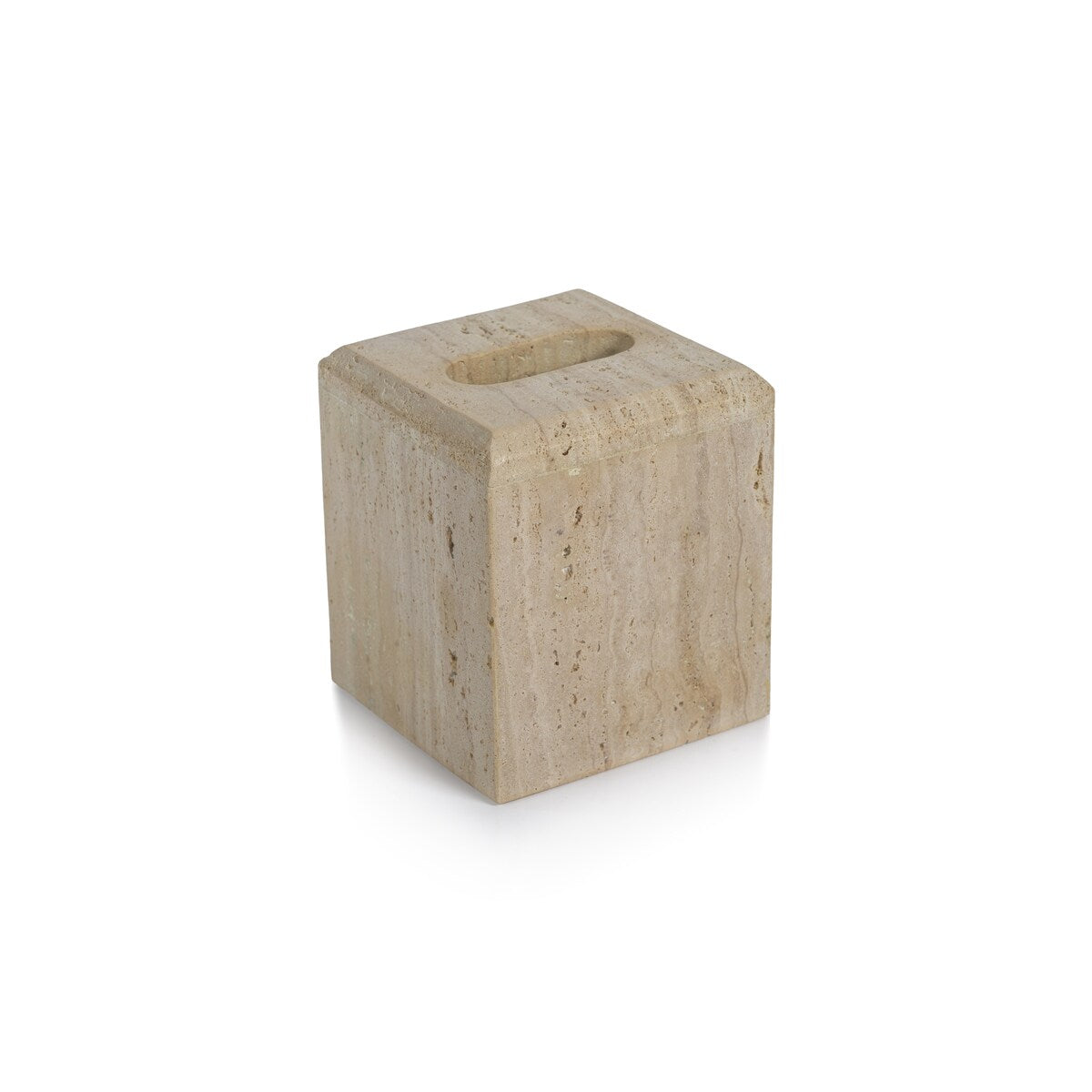 Scotia Travertine Marble Tissue Box Cover - Beige